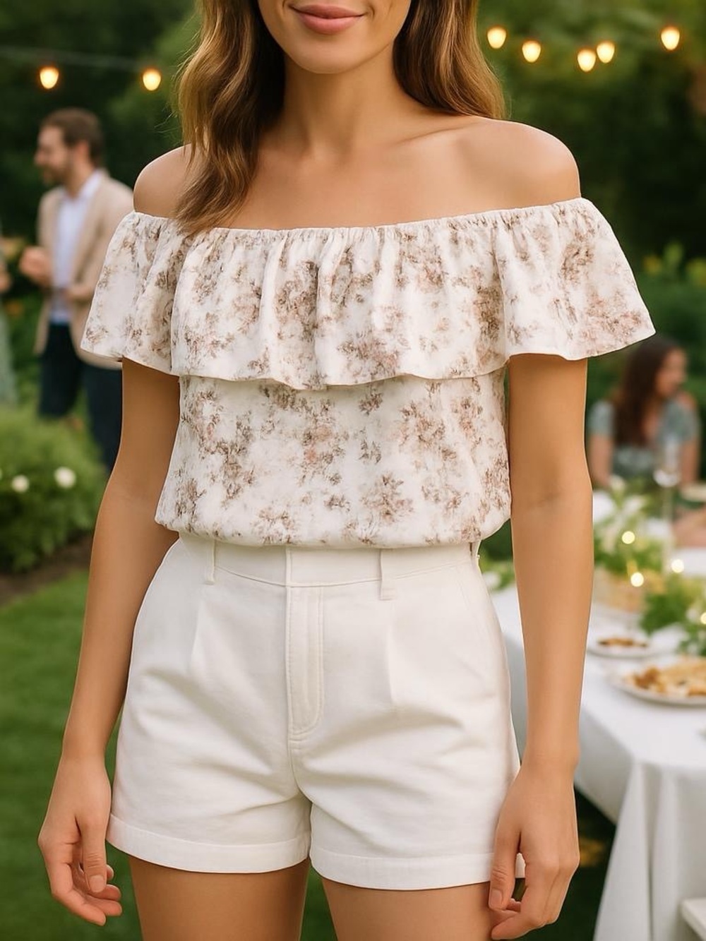 Wallflower Top On‎ or Off Shoulder Eyelet Cottagecore Size L